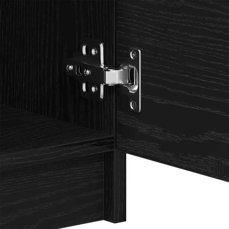 Dressoir – Opbergkast – Ladekast – Commode – Buffetkast – Zwarte Eikenlook – Compact 90,5x30x70 cm – Stevige Houtmix