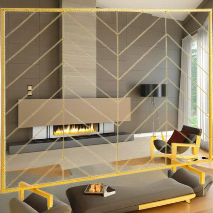 Haardscherm – Haardhek – Vonkenscherm – Openhaardscherm – Kachelbescherming – IJzeren Gaasframe – Vrijstaand – 980x758 mm