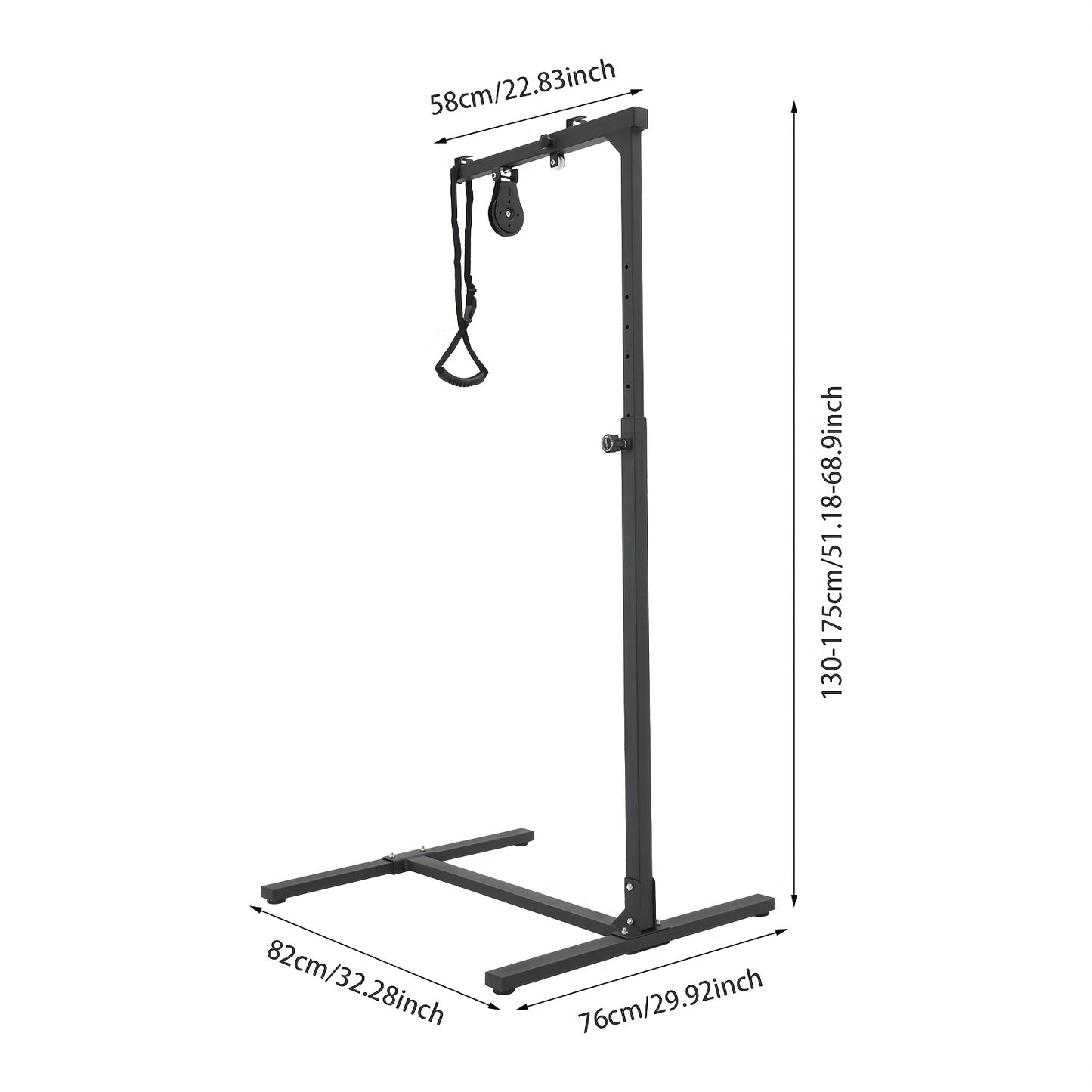 Standhulp – Steunbeugel – Opsta Bar – Bedlift – Mobiliteitshulp – Verstelbaar 130-175 cm – Staal 100 kg draagvermogen – Zwart