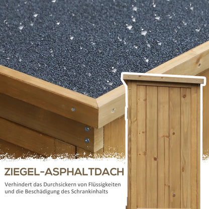 Tuinkast – Houten Tuinhuisje – Tuinberging – Gereedschapskast – Opbergkast – Afgelakt Vurenhout – Ventilerende Lamellen Deuren – 87x46,5x160 cm