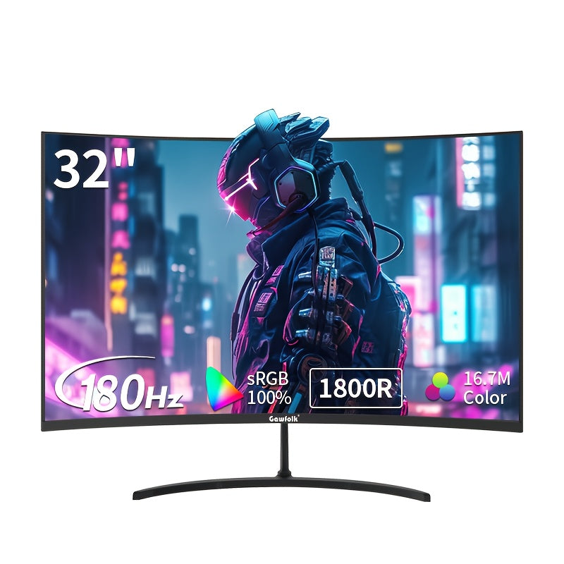 32-inch Curved Monitor – 2K Scherm – Gaming Monitor – PC Scherm – Computerscherm – 180Hz Verversingssnelheid – 2560x1440 Resolutie