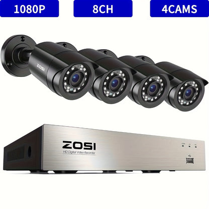 Beveiligingssysteem – Bewakingscamera – CCTV Camera – Surveillance Kit – Videobewaking – 4-delige 1080p Set – H.265+ Compressie – Nachtzicht tot 24m