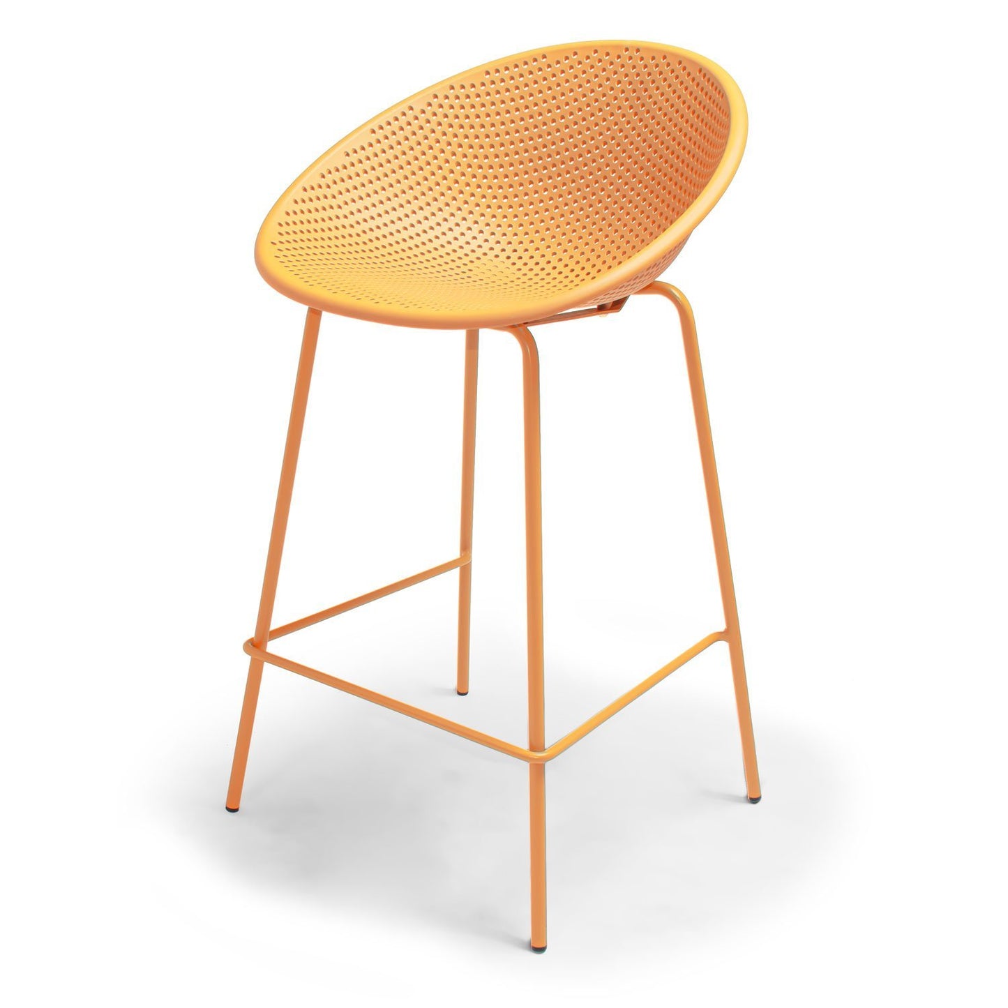 Barkrukken – Krukken – Barstoelen – Zithoogte 75 cm – Set van 4 – Geel – Duurzaam Polypropyleen – Comfortabele Rugleuning en Voetsteun