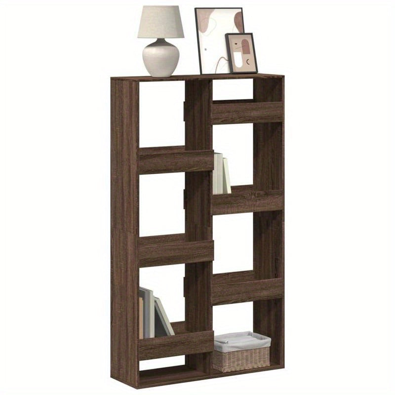 [Everyday Comfort] Sturdy Brown Oak Wood Bookcase with Multiple Shelves – 100x33x175cm, Smooth Finish, Ample Storage for Home or Office, Perfect for Living Rooms, Bedrooms, and Study Areas, Bedroom Bookcase | Modern Bookcas
