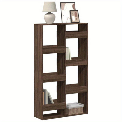 [Everyday Comfort] Sturdy Brown Oak Wood Bookcase with Multiple Shelves – 100x33x175cm, Smooth Finish, Ample Storage for Home or Office, Perfect for Living Rooms, Bedrooms, and Study Areas, Bedroom Bookcase | Modern Bookcas