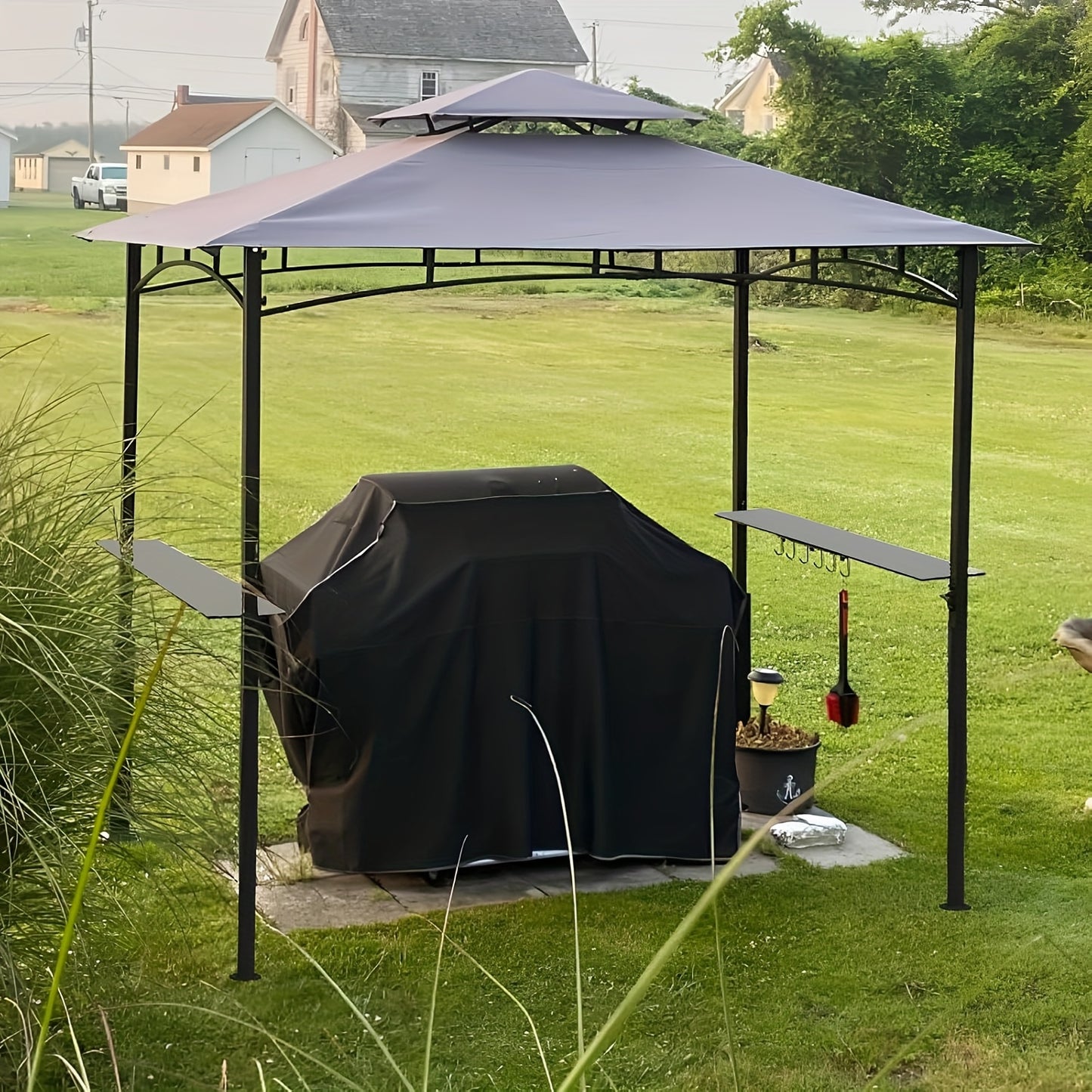 Waterdichte Tuinpaviljoen – Tuinkamer – Overkapping – Partytent – Gazebo – Grijs – 2,35 x 1,45 Meter – Dubbel Dak Windproof