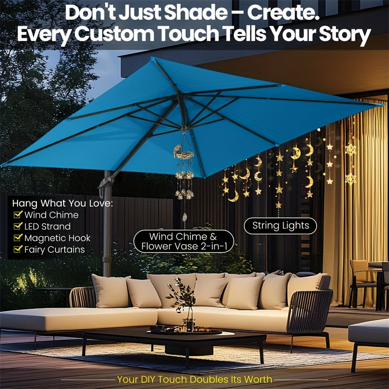 Buitenparasol – Tuinparasol – Terrasparasol – Schaduwparasol – 3x3 Meter – 360° Draaibaar – Hoogte Verstelbaar - Grijs
