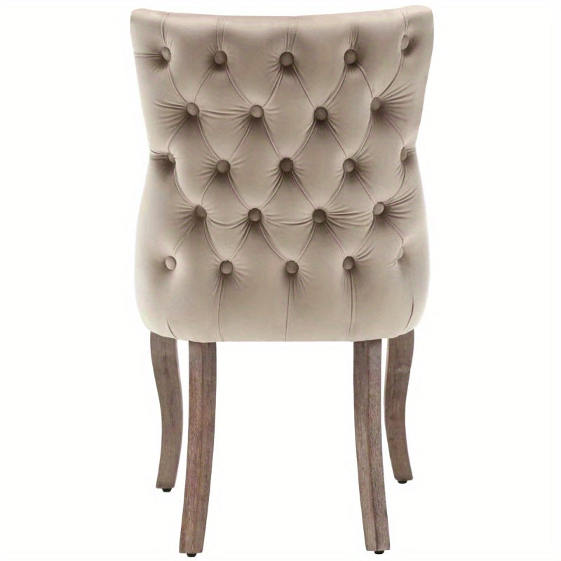 Esszimmerstuhl Mit Einzigartiger Knopfsteppung Auf Der Rückseite Und Nagelkopfbesatz Polsterstuhl Aus Hochwertigem Samtbezug Mit Gebogenen Beinen Aus Massivholz Bequemer Sitzkomfort Für Wohnzimmer Und Essbereich Modernes Design Mit Zeitlosen Details Ideal