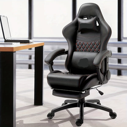 Gaming Stoel – Bureaustoel – Werkstoel – Draaistoel – Retro Stoel – Verstelbare Zithoogte – Kunstleder Bekleding - Bruin