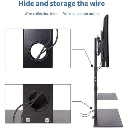 TV Standaard Vloer – TV Statief – TV Vloerstandaard – Vloer TV Beugel – Draagbaar TV Rek – Verstelbaar 32-65 Inch – Metaal – VESA 600x400mm – 30kg Belasting – Kabelmanagement