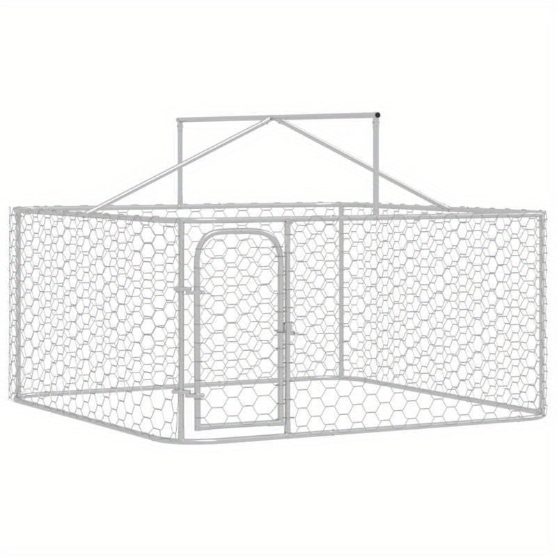 Hondenhok Buiten – Hondenren – Hondenkooi – Hondenkennel – Dierenren – Weerbestendig – Gegalvaniseerd Stalen Frame – 200x200x150 cm Met Dak