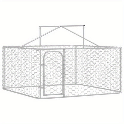 Hondenhok Buiten – Hondenren – Hondenkooi – Hondenkennel – Dierenren – Weerbestendig – Gegalvaniseerd Stalen Frame – 200x200x150 cm Met Dak