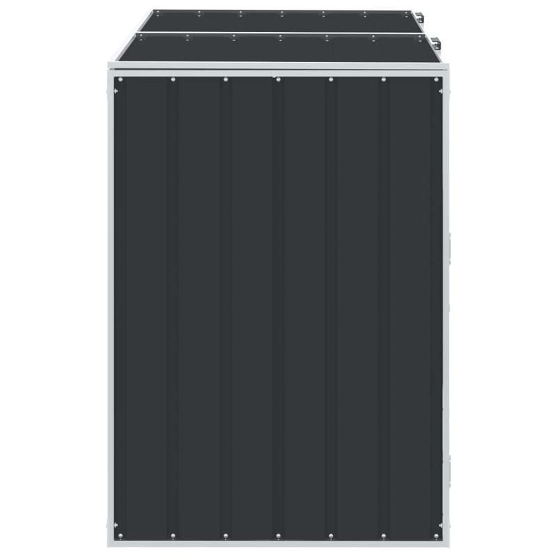 Buitenafvalbak – Afvalcontainer – Afvalbak Met Slot – Afvalopvang – Vuilnisbak – Stevig Stalen Materiaal – Weerbestendig Antracietgrijs – 142x81x112 cm
