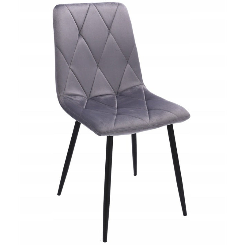Eetkamerstoel – Stoel – Kuipstoel – Designstoel – Set van 4 – Velours Bekleding – Met Metalen Poten – Zithoogte 47 cm – Max. Draagkracht 130 kg