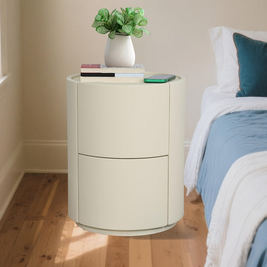 Nachtkastje – Bijzettafel – Opbergkast – Sideboard – Zwevend kastje – 2 Lades – Lederette Afwerking – Compact 40x40x50 cm