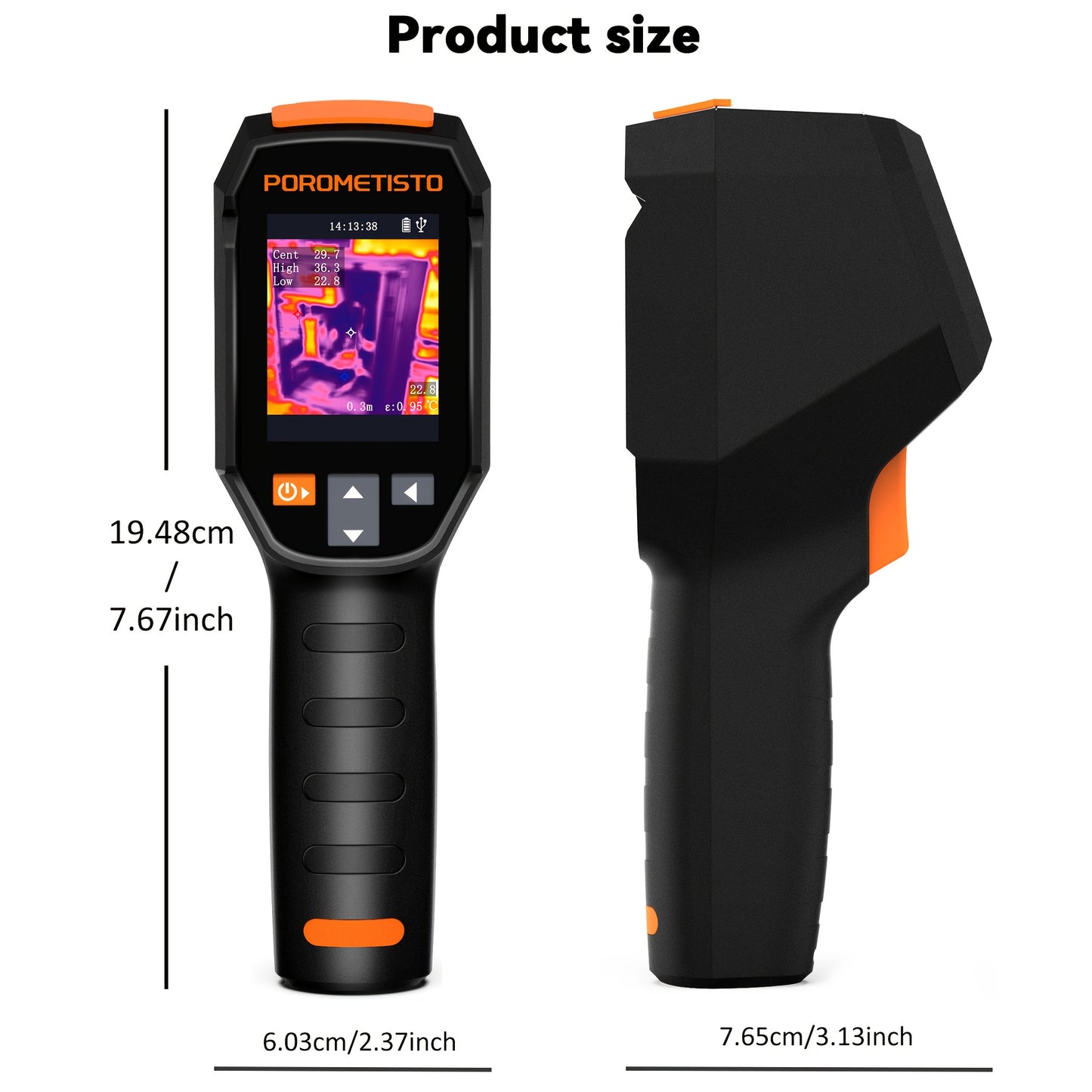 TI01 Infrared Thermal Imager -20-550 Thermal Imaging  Infrared 240x240 Image Resolution Laser Thermographic for Repairing, Home Renovation, Oven Diagnostics, Portable Design, Handheld Device, Durable Construction, Professiona