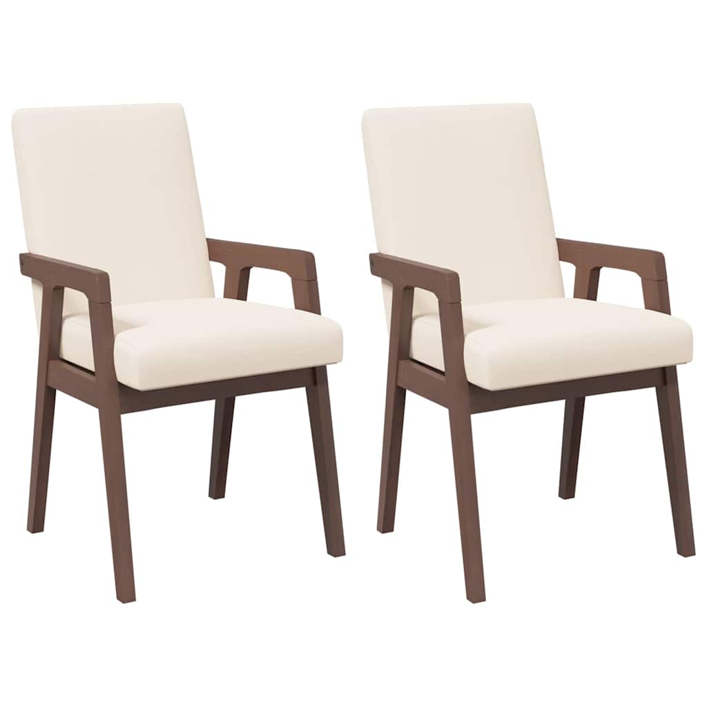 Eetkamerstoel – Stoel – Kuipstoel – Meubel – Zitmeubel – Massief Rubberhout – Set Van 2 – Comfortabele Schuimkussens