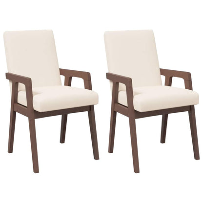 Eetkamerstoel – Stoel – Kuipstoel – Meubel – Zitmeubel – Massief Rubberhout – Set Van 2 – Comfortabele Schuimkussens