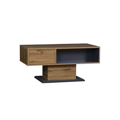 Modern Coffee Table with Double-Sided Storage | Features Large Shelf and Additional Internal Compartment, Contemporary Style, Metal Construction