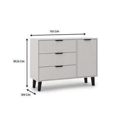 Dressoir – Ladenkast – Opbergkast – Meubel – Kast – Cashmere Beige – Compact Slank Design – Textuur Fronten