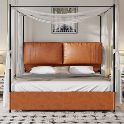 King Size Bedframe – Ledikant – Boxspringbed – Tweepersoonsbed – Slaapkamermeubel – Metalen Frame – Luxe Gestoffeerd Hoofdbord – 180x200 cm