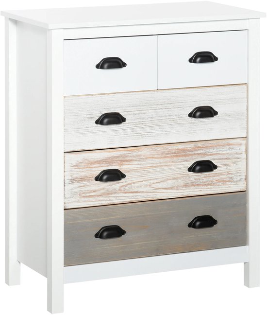 Kast - Dressoir - Opbergkast - Opbergkasten - Organizer - Woonkamerkast - 70 cm x 38 cm x 85 cm - Wit
