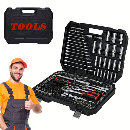 216-delige Mechanische Gereedschapsset – Moersleutel Set – Ratels – Dopset – Auto Reparatie Gereedschap – 72-Tand Ratel – Slagvaste Opbergkoffer