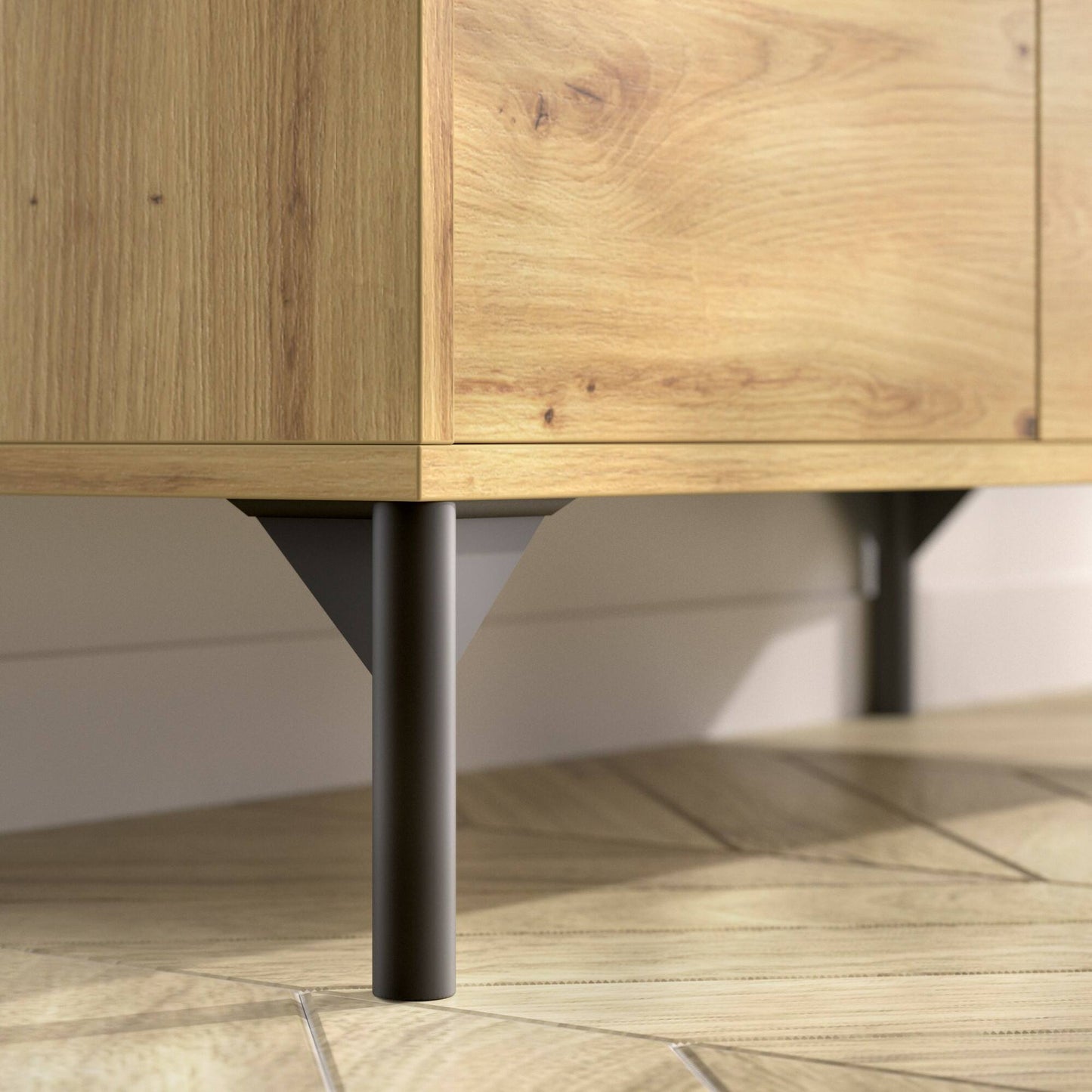 Crono Credenza, High Living Room Buffet, Modern 3-Door Sa Sideboard, 81X43H135 Cm, Available in 3 Colors