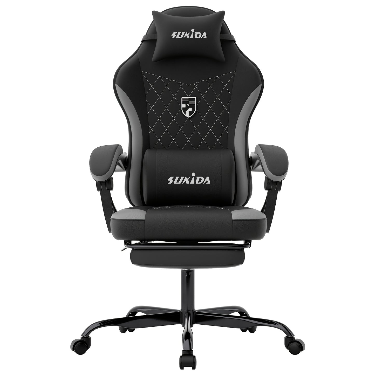 Ergonomische Gaming Stoel – Racing Stoel – Bureaustoel – Gamestoel – Office Chair – Diepgrijs – Verstelbare Rugleuning – Memory Foam Zitting