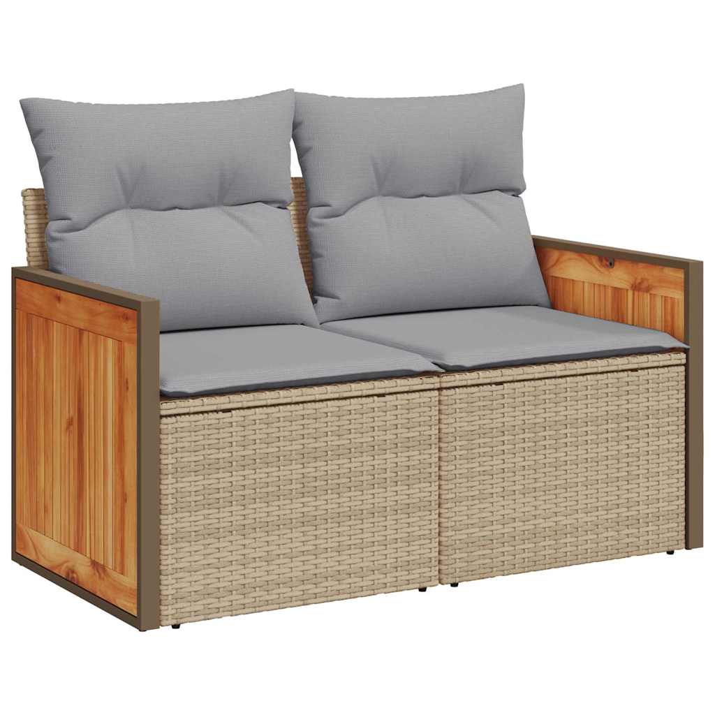 Tuinbank – Buitenbank – Loungebank – Tuinmeubel – Zithoek – Modulaire Opstelling – UV-bestendig Poly Rattan – Inclusief Waterafstotende Kussens