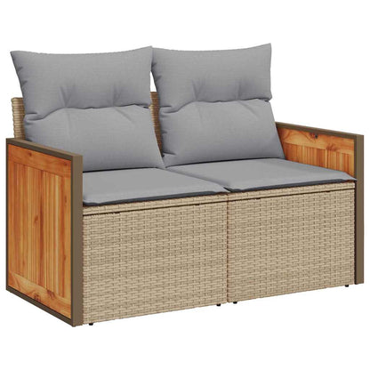 Tuinbank – Buitenbank – Loungebank – Tuinmeubel – Zithoek – Modulaire Opstelling – UV-bestendig Poly Rattan – Inclusief Waterafstotende Kussens