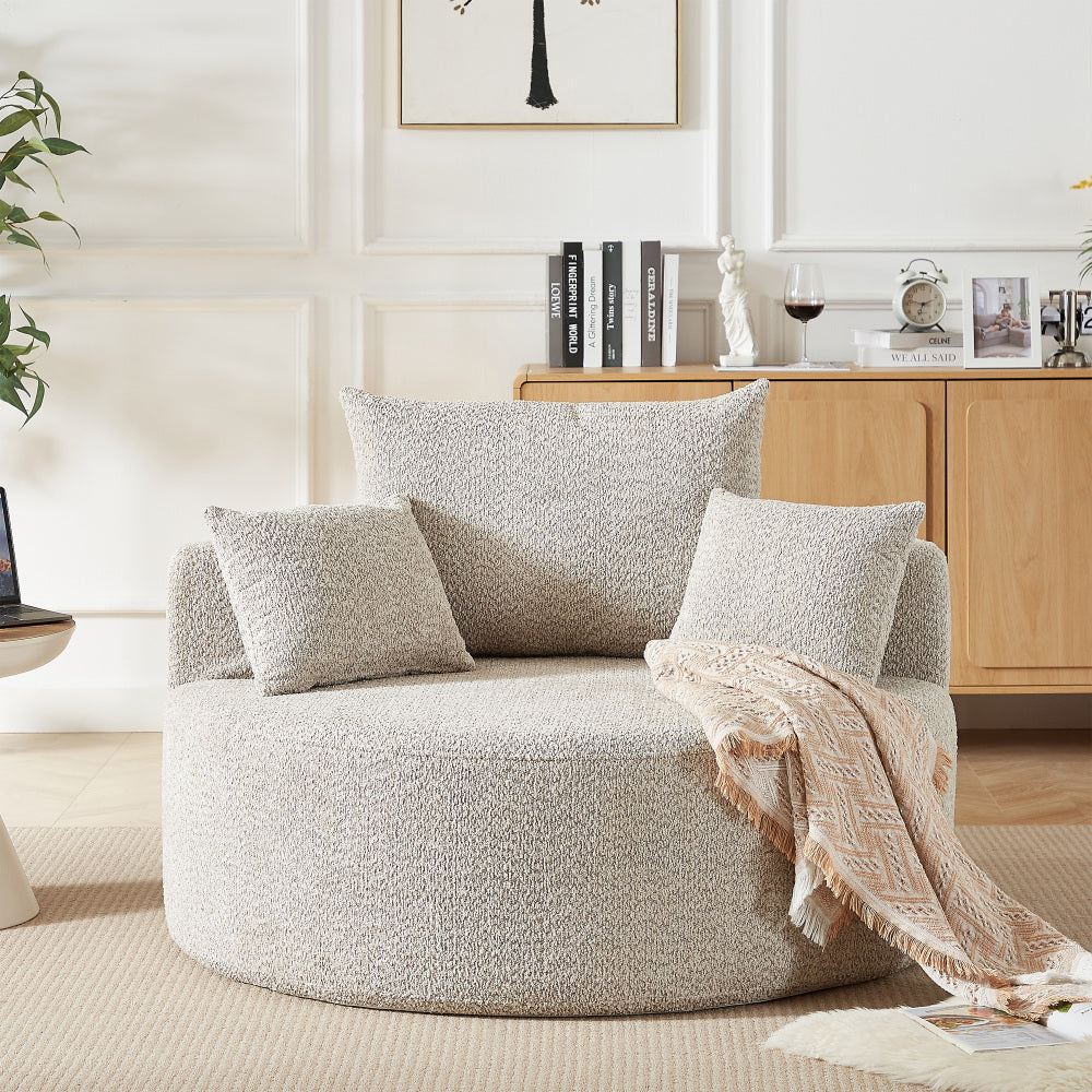 Eenpersoons Slaapstoel – Slaapfauteuil – Bedstoel – Slaapzetel – Slaapbank – Modern Beige Chenille – Direct Gebruiksklaar – Comfortabel Schuim