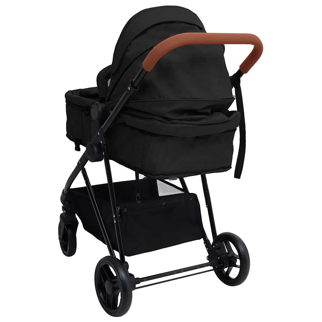Kinderwagen – Buggy – Reiswieg – Babywagen – 3-in-1 Kinderwagen Anthraciet – Stalen Frame – 5-Punts Veiligheidsharnas