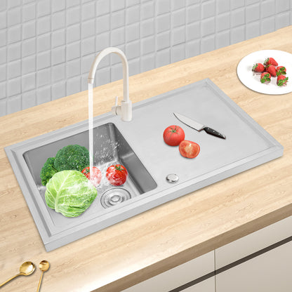 Keukenspoelbak – Spoelbak – Gootsteen – Wasbak – Afwasbak – RVS 201 Roestvrij Staal – 40x40 cm – Met Filtermand