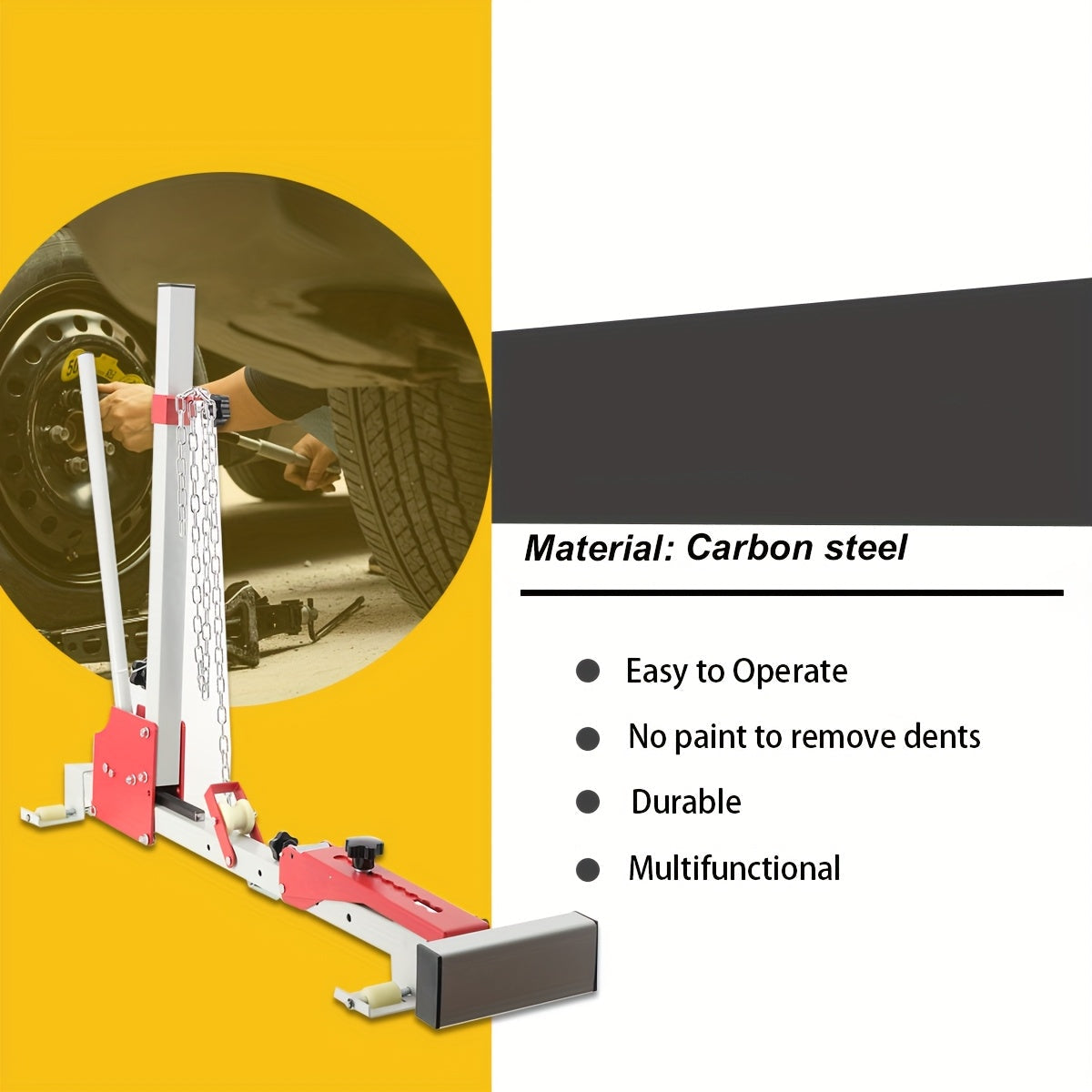 Dellenlifter – Dellenverwijderaar – Carrosseriereparatie Tool – Auto Deukentrekker – PDR Gereedschap – Carbonstaal – Maximale Trekkracht 450 kg – Hoogte Instelbaar 100-800 mm