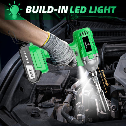 Accuboormachine – Slagschroevendraaier – Impact Schroevendraaier – Elektrische Momentsleutel – Draadloze Momentsleutel – 20V Brushless Motor – Snellader + Steeksleutelset & Tas