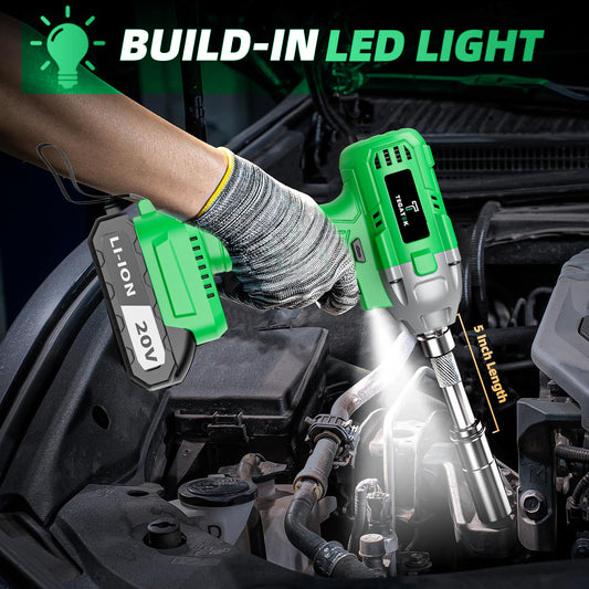 Accuboormachine – Slagschroevendraaier – Impact Schroevendraaier – Elektrische Momentsleutel – Draadloze Momentsleutel – 20V Brushless Motor – Snellader + Steeksleutelset & Tas