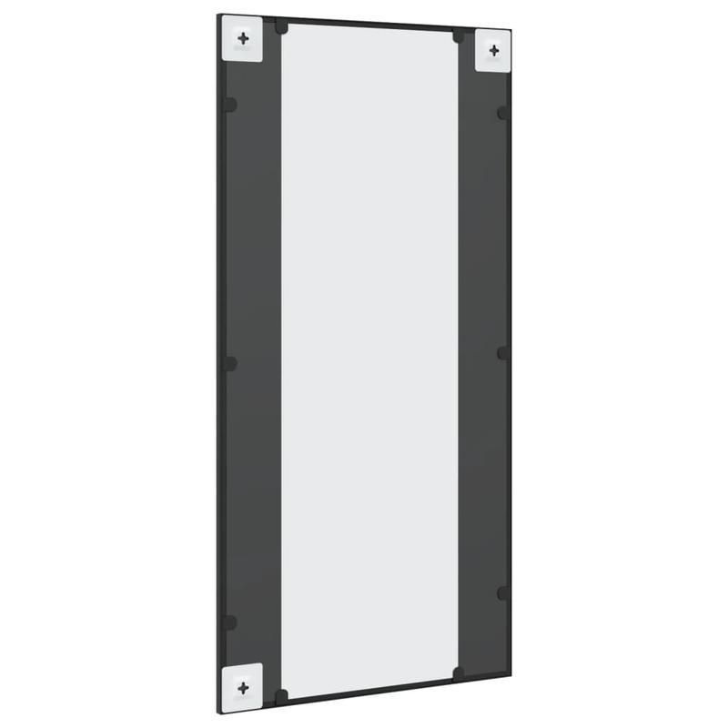 Wandspiegel – Spiegel – Badkamerspiegel – Hangspiegel – Woondecoratie – Zwart – Rechthoekig – 50x100 cm – IJzeren Frame – Verticaal – Zonder Elektriciteit