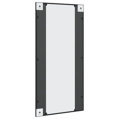 Wandspiegel – Spiegel – Badkamerspiegel – Hangspiegel – Woondecoratie – Zwart – Rechthoekig – 50x100 cm – IJzeren Frame – Verticaal – Zonder Elektriciteit
