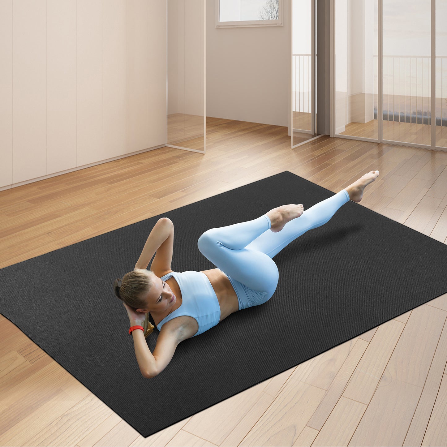 Yogamat – Fitnessmat – Sportmat – Pilatesmat – Trainingsmat – Extra Groot 240x180 cm – Anti-Slip PVC 7 mm Dikte