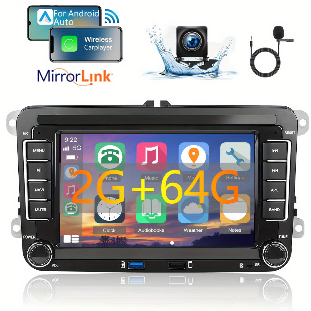 Android Autoradio – Multimedia Systeem – Car Stereo – 2-DIN Unit – Navigatie Systeem – 7 Inch HD Touchscreen – Backup Camera Inclusief