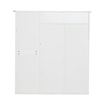 Schoenenkast – Schoenenrek – Schoenopberger – Schoenenkastje – Schoenmeubel – Wit Met Gouden Handgrepen – Verstelbare Planken – Twee Laden