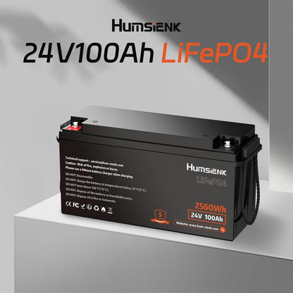 LiFePO4 Accu – Lithium Batterij – Bootaccu – Camperaccu – Zonne-energie Accu – 24V 100Ah – 800A Pieksstroom – 15.000+ Levensduurcycli