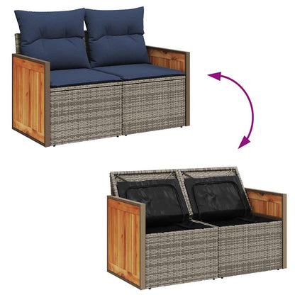 Lounge Tuinset – Loungeset – Tuinmeubelset – Zitgroep – Balkonset – Poly Rattan – 11-Delig – Inclusief Wasbare Kussenhoezen – Waterdichte Opbergtassen