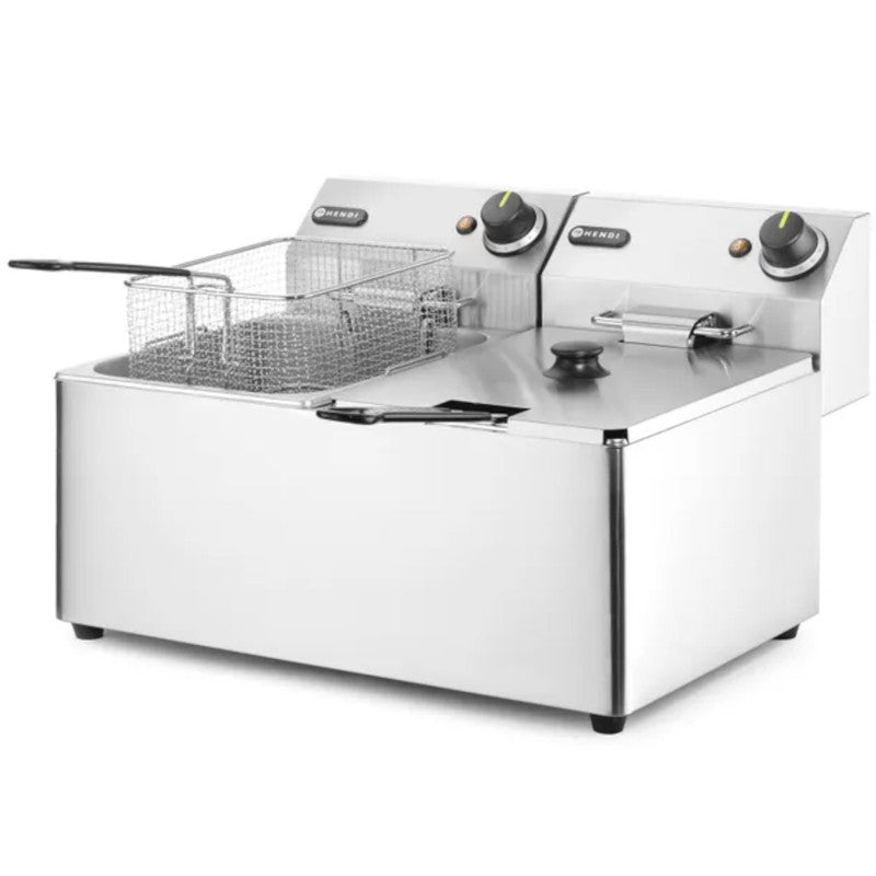Gastronomic Double Fryer Kitchen Line 7Kw 230V 2 X 8L - Hendi 205839 - QUORE