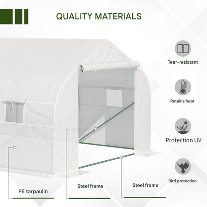 kasgebouw – tunnelkas – plantenkas – groentekas – serre – wit – 6 x 3 x 2 meter – stalen frame met PE-folie 140 g/m²