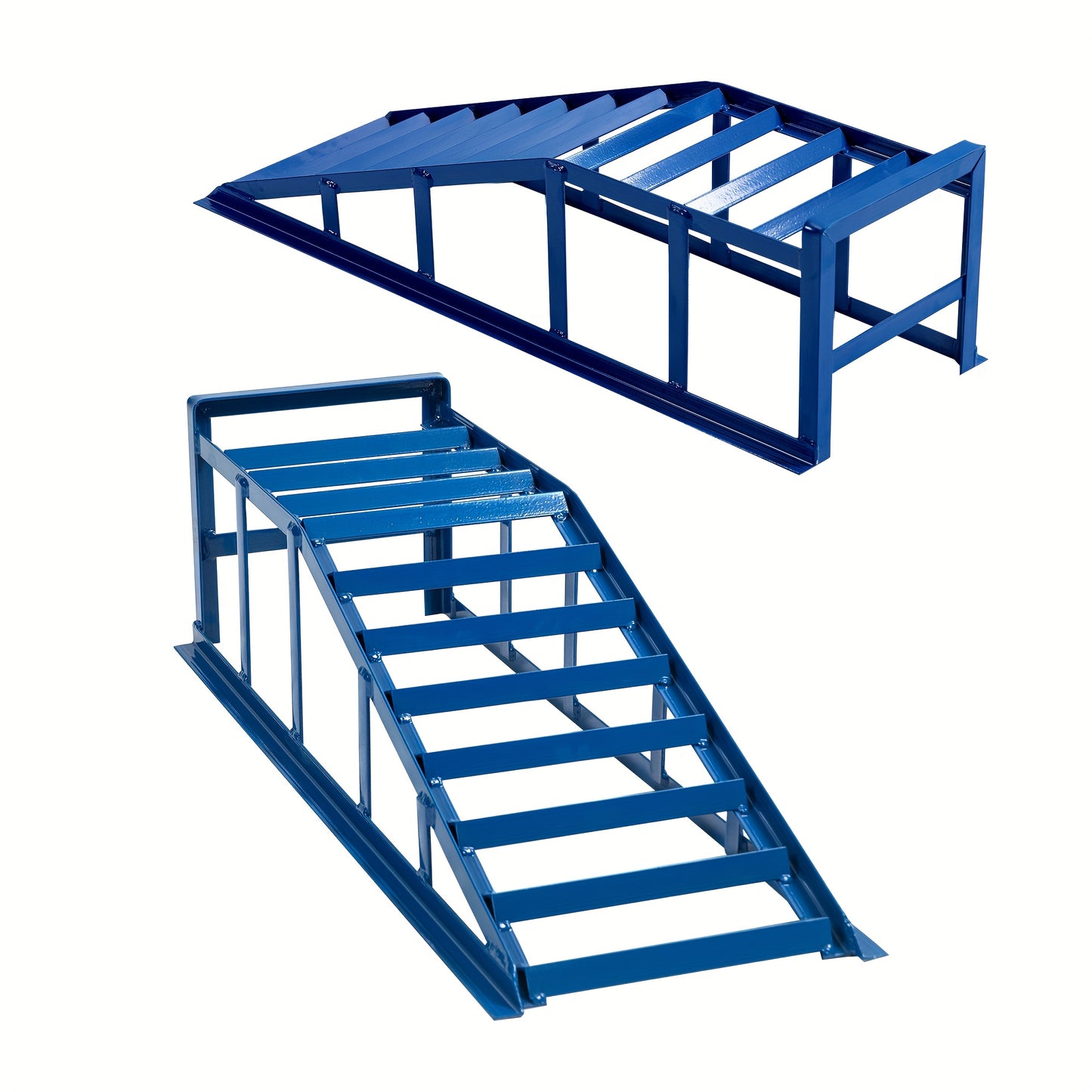 Oplaadrampen – Laadrampen – Hefplateau – Autoliften – Auto Ramps – Draagvermogen 2000 kg – Geschikt Voor Banden Tot 265 mm – Stalen Constructie – Hellingshoek 23 Graden – Blauw