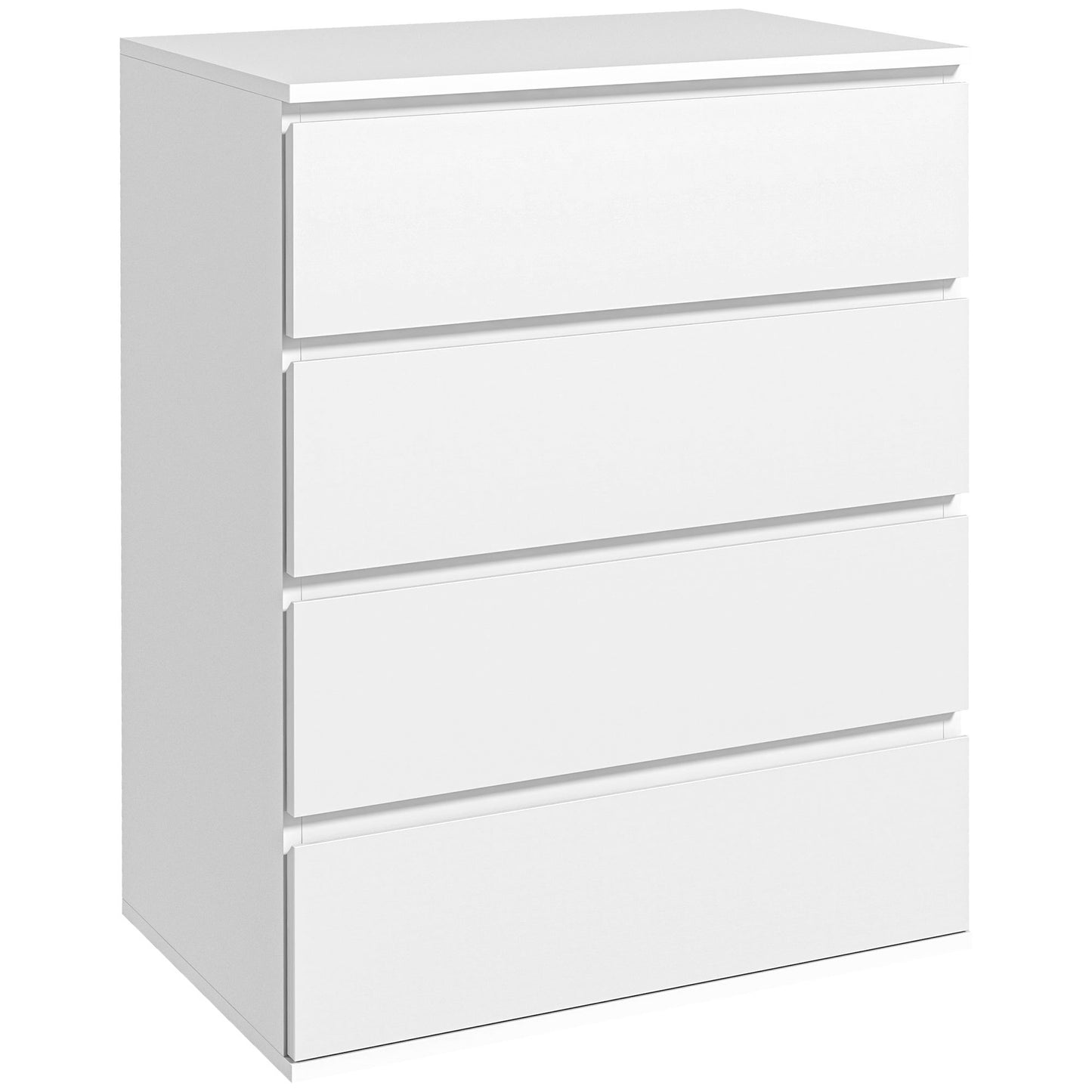 Ladekast – Ladeblok – Ladenkast – Opbergkast – Commode – Modern Design – 4 Ruime Lades – Wit Spaanplaat 60x40x80 cm
