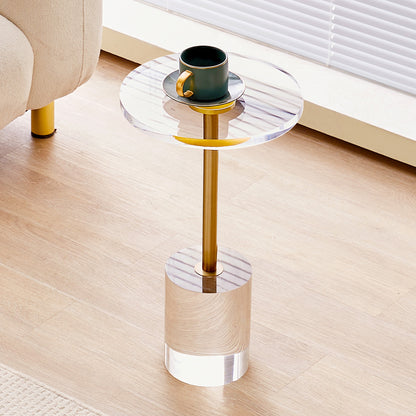 Bijzettafel – Tafeltje – Nachtkastje – Salontafel – Banktafel – Helder Acryl – Rond Tafelblad 30 cm – Hoogte 54 cm