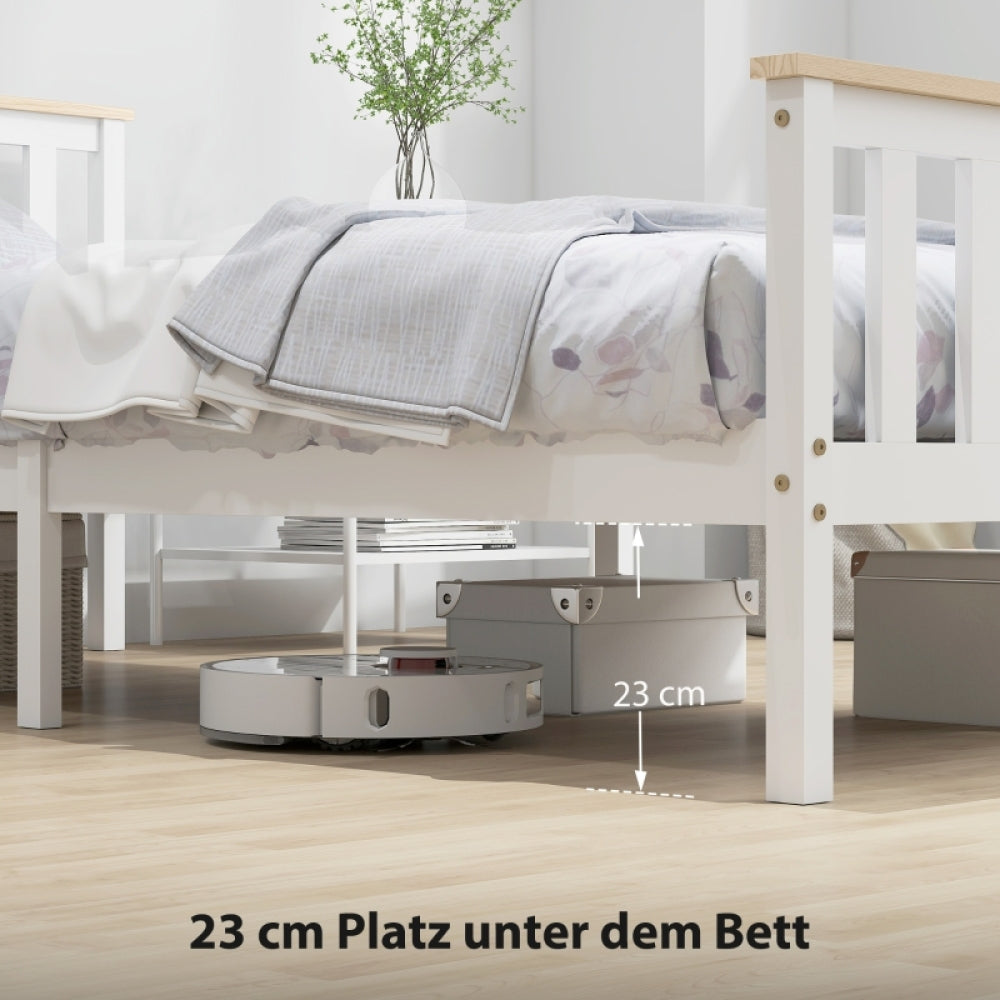 Bedframe – Eenpersoonsbed – Bedombouw – Slaapbank – Logeerbed – Wit – Met Opbergruimte – Stevig & Eenvoudig Te Monteren